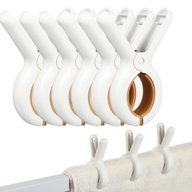 Beach Towel Clips - 6 Pack Laundry Clip Towel Pegs, Non-Slip Clothes Pegs, Bright-Colored Quilt Clips for Sun Loungers Pool Chairs and Sunbeds - Strong Grip Clips for Outdoor & Indoor Use (Yellow)