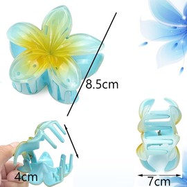 hair clip,Armastuse 4 Pcs Flower Hair Clips Set For Women And Girls,Flower Hair Clips Large Plumeria Clips Hibiscus Hair Clips,for Gilrs Women Thick Long Hair Thin Hair(4 colors)