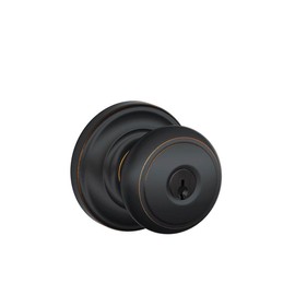 Schlage F51A and 716 and Andover Keyed Entry Knob, Aged Bronze