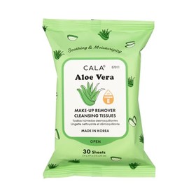 CALA - toallitas desmaquillantes con aloe vera (paquete con 30 toallitas)
