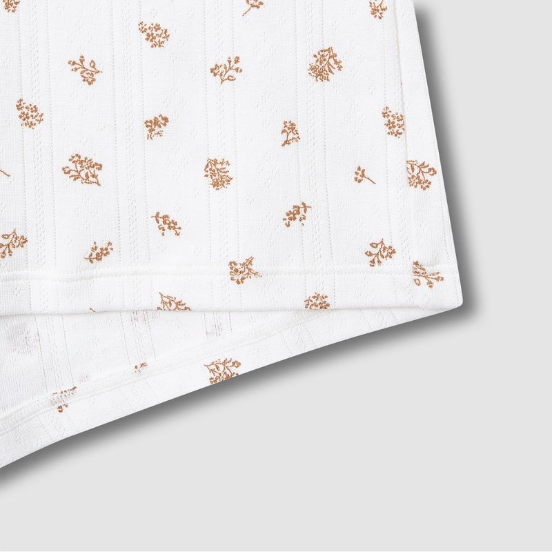 JAJU [JAJU] Women's Cotton Pointelle Sleep Bottoms_Light Brown