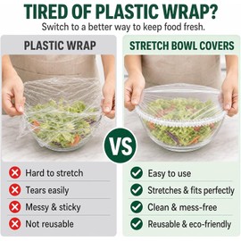 100pcs Disposable Food Covers,Reusable Stretch Food Covers