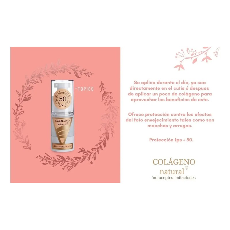 Bloqueador Solar Crema Colágeno Natural Fps 50 30 Ml