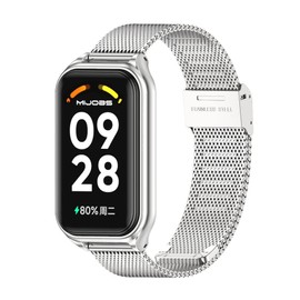 MIJOBS Strap for Xiaomi Smart Band 8 Active/Redmi Smart Band 2 Zinc Alloy Replacement Wrist WatchBand for Xiaomi Mi Band 8 Active Fitness Tracker
