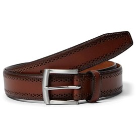 Johnston & Murphy Men's Perfed Edge Belt, Cognac, 32