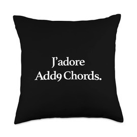 J'adore Music J'Adore (I Love) Add9 Chords, Funny Minimalist Throw Pillow, 18x18, Multicolor