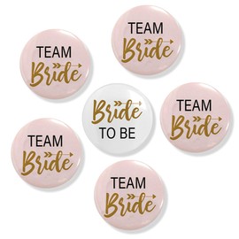 Koboko Team Bride, JGA Buttons, JGA Accessories Women, Buttons Badge Hen Night Accessories and Wedding Party Party Bridal Eve (Pink, 6 Pieces)