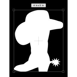 Oracal Cowboy Boot & Spur  4”x5" White Auto Decal Funny Sticker WHITE