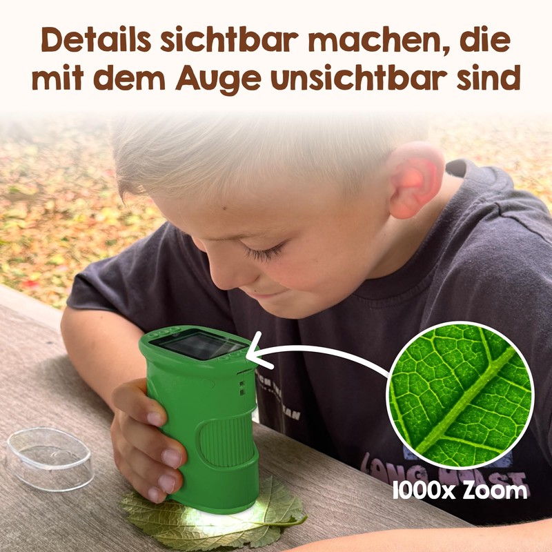 Edubini Digital Microscope for Children [1000x Magnification] - Portable Pocket