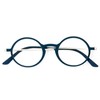 KoKoBin Ultra-thin flat anti-blue round reading glasses,unbreakable pocket-sized anti-glare glasses,Blue