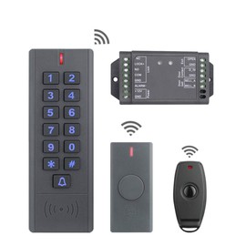 Access Control Keypad Reader Smart Keypad Lock IP65 Waterproof Remote Access Controler Wireless Exit Button 125Khz RFID Smart Lock (AW1-EM Wireless Access Control Kit)