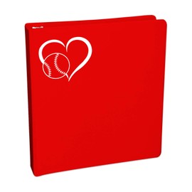 Baseball Heart Sticker Decal Notebook Car Laptop 5.5" (White)