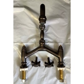 Faucet Bathroom Bridge Faucet DXV Landfair D35107254.110 Cross Handle Carbon Bronze FL3