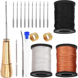 20 Piezas Kit de Reparación de Calzado y Cuero con Agujas Especiales, Herramientas de Costura para Zapatos, Lonas y DIY, Incluye Agujas para Piel, Ideal para Manualidades y Bricolaje