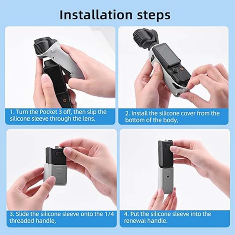 for Pocket 3 Silicone Cover, All-in-One Protective Case with Lens