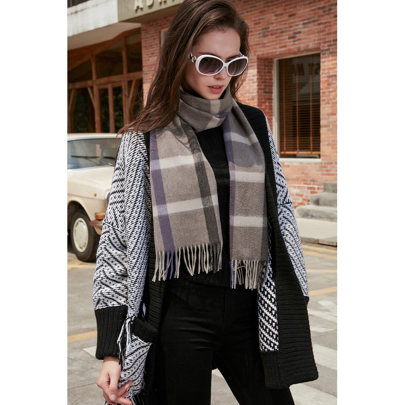 EURKEA 100% Cashmere 2025 Winter Scarf for Women, Fringed Edges,