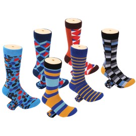 Mio Marino Men's Dress Socks - Colorful Funky Socks for Men - 6 Pack - Smart Ensemble - Sock Size: 13-15