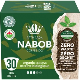 Nabob Organic Reserve Coffee 100% Compostable Pods, 292g