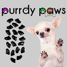 Purrdy Paws 3 Month Supply Soft Nail Caps for Dog Claws Black X-Large
