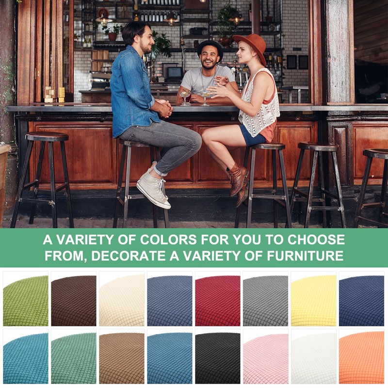 M METERXITY 2-Pack Bar Stool Covers Round, for 12-14 Inch