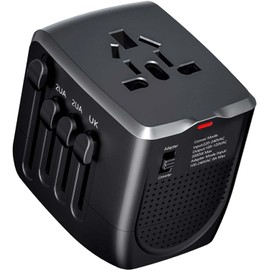 International Travel Adapter Voltage Converter to Step Down 230V to 120V for Hair straighteners, laptops, Cell Phones, Power converters from USA to UK, Europe, Australia Over 200 Countries