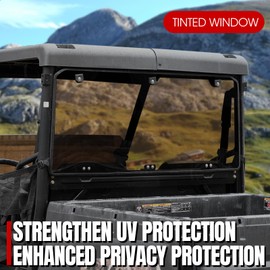 A & UTV PRO Tinted Rear Window for 2015-2025 Polaris Ranger 570/500/570 SP/Crew Midsize Windshield Accessories PC Rear Panel Back Window