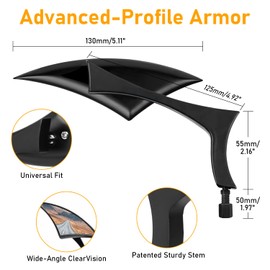 Sturdy Harley - Davidson Motorcycle Mirrors, Sporter Spear Blade Softail Rear View Side Mirrors for 1982-2018 2019 2020 Street Glide Scooter Cruiser Highway Riding and Urban Commuting (Black)