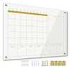 Marribol Glass 3-1 Golden Monthly Dry Erase Calendar Whiteboard for