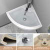 Lordear Wall Mount Corner Bathroom Sink 18 Inch White Ceramic