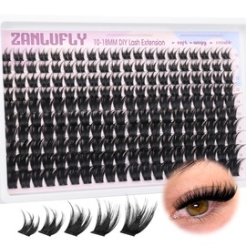 Wispy Lash Clusters Natural Lash Extensions C Curl Eyelash Clusters DIY Eyelash Extensions 10-18MM Individual Cluster Lashes 200Pcs Cluster Eyelash Extensions by ZANLUFLY