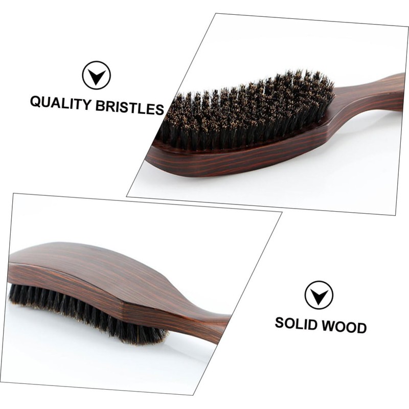 minkissy Facial Beard Brush Men's Hair Comb Wooden Handle for