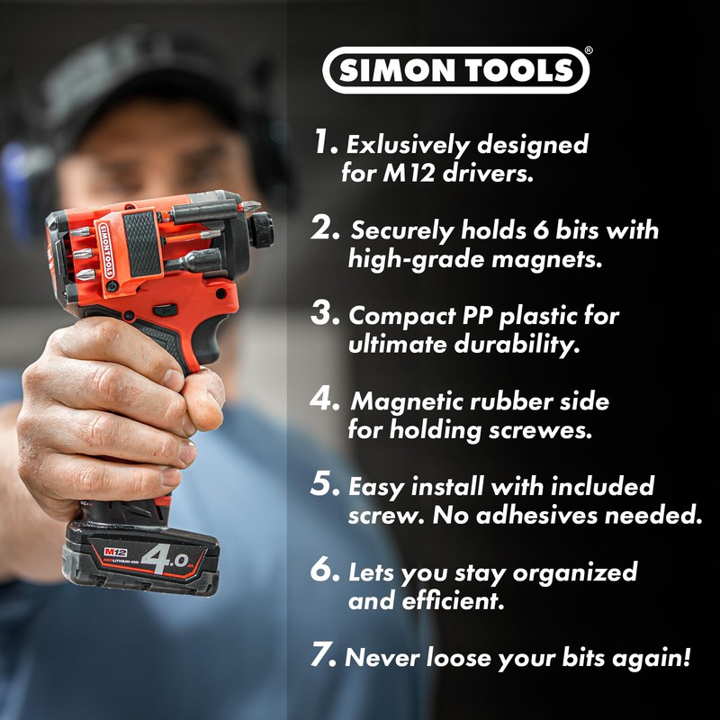 Simon Tools Magnetic Bit Holder for Milwaukee M12 Impact Driver