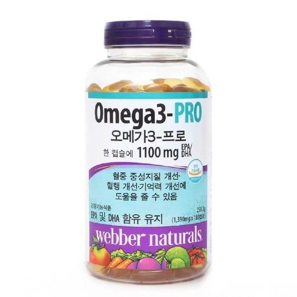 Weber Natural Omega 3 Pro 1390mg x 180 capsules nutritional supplement [DM] / 웨버 네츄럴 오메가3프로 1390mg x 180캡슐 영양제[DM]
