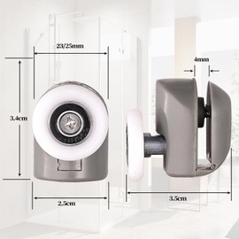 uvce Single Shower Door Runners 25mm Shower Door Bathroom Replacement Parts Rollers 4top 4bottom 8pcs (25mm)