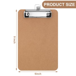 Sabary 12 Pack Mini Clipboards Bulk with Pen Holder 6x9 Small A5 Memo Size Clipboards Wood Note Boards Heavy Duty Hardboard Check Presenters for Restaurant Office Business Supplies (Pen Not Included)