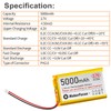YELUFT 2pcs 3.7V 5000mAh Lithium Polymer Rechargeable Battery with Integrated