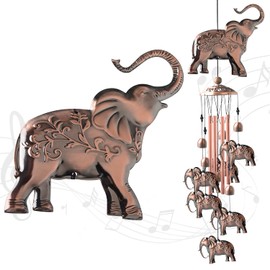 JOBOSI Elephant Copper Wind Chimes for Outdoor Elephant Gift Wind Chimes Garden Decorations Outdoor Christmas Wind Chime Birthday Gifts for mom Gift for Grandma