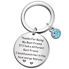QMVMV Best Friend Keyring Gifts Funny Friendship Present for Her Thanks for Being My Best Friend