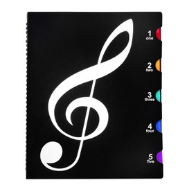 Project Folder A4 Music Folder 20 Compartments Music Sheets Folder with Elastic Band Portfolio Folder Plastic Ring Binder Waterproof Ring Binder Personal Folder for School Office Art Business