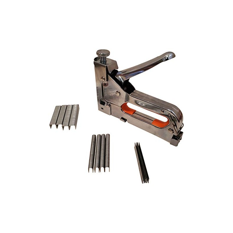3-Way Adjustable Depth Staple Tacker and Gun (Includes: 3/8" Crown,