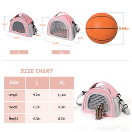 YUDODO Hamster Carrier Guinea Pig Carrier Bag Small Animal Sugar Glider Pouch Gerbil Hedgehog Portable Travel Carrier Outdoor Hangbag Flying Squirrel Rat Carrier Pink