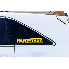 Pure Print Cut 2 x Fake Taxi Sticker 19 x 4 cm - Funny Car Tuning Sticker - High Quality OEM & JDM Car Sticker - Robust & Weatherproof Car Film for Sticker Bomb & Car Care