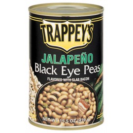 Trappeys Jalapeno Black Eye Peas with Slab Bacon, 15.5 Ounce (Pack of 6)