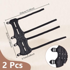 NBEADS 2 Pcs Leather Arm Guard Protector, Archery Arm Guard with 4 Strap Buckles Adjustable Bow Arm Guard Leather Gauntlet Wristband Arm Guard for Archer Hunter,30.2x39.6x0.7cm