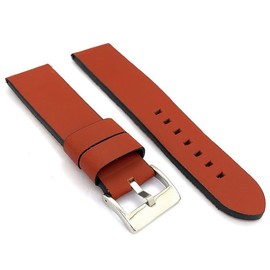 diloy Waxed leather vintage watch strap thick seamless – For sport watches – Sizes 18mm 20mm 22mm 24mm 26mm – Brown or black – Durable and retro style 383 Medium Brown 18mm