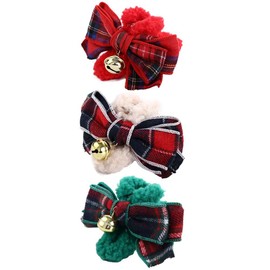 Leadigol Fluffy Plush Hair Claw Clips Christmas Bowknot Hair Clip,Women Hair Claws Shark Clip Hair Grab Bell Bow Winter Christmas Autumn Hairgrip Curly Hair Accessories for Women and Girls