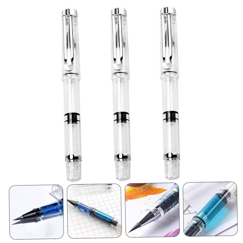Operitacx Japanese Calligraphy Brush Pen Refillable Brush Pen 3pcs Brush