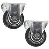 3 (75mm) Rubber Fixed Castor Wheels Trolley Furniture Caster (2