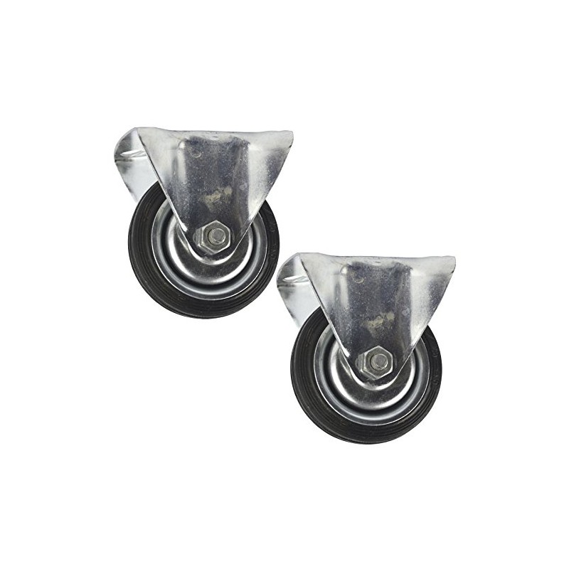 3 (75mm) Rubber Fixed Castor Wheels Trolley Furniture Caster (2