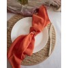 Generic Burnt Sienna Orange 100% Linen Cloth Cotton Square Napkins,